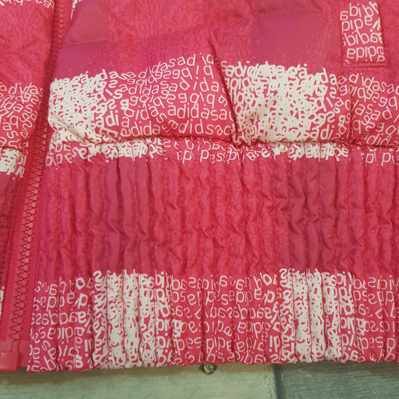 Adidas Neo Womens Plaid Duck Down Puffer Jacket Medium Pink Check Funky BNWT - Picture 6 of 15